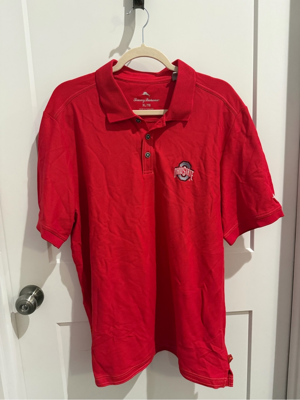 Tommy Bahama Red Ohio State Buckeyes Embroidered Logo Polo Shirt Men Size XL